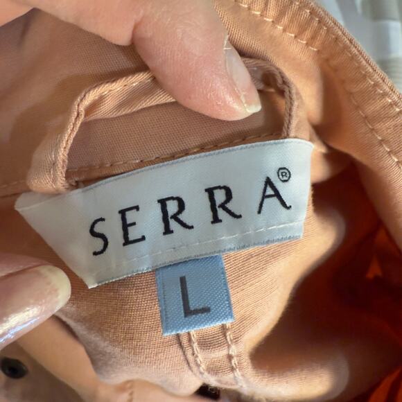 Serra Women's Size L Peach Utility Button Up Jacket w/ Drawstring Waist  #3418 - Picture 5 of 10